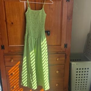 Wild Fable xxs Green Smocked Maxi Dress NWT
